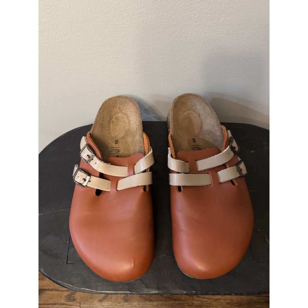 Birkenstock Brown and Cream Mules
